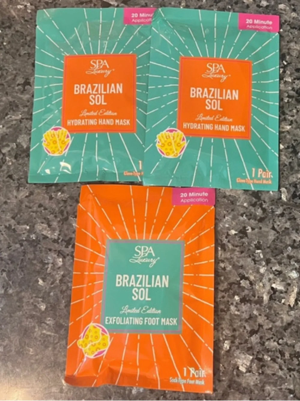 7 Beauty Masks Spa Luxury Brazilian Sol Spa-Scentials Foot Hand Face Lips
